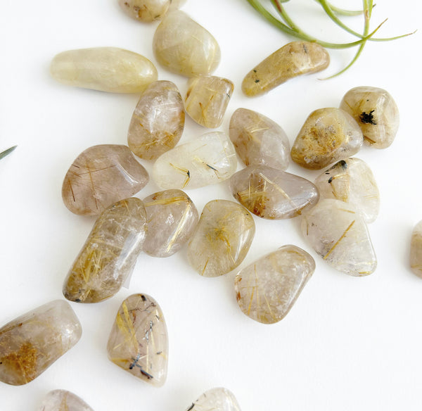 Tumbled Rutilated Quartz | Ethically sourced | High Vibe Crystals