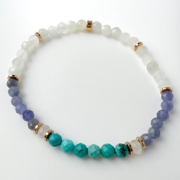 Turquoise · Tanzanite · Moonstone Crystal Bracelet - The Leisa
