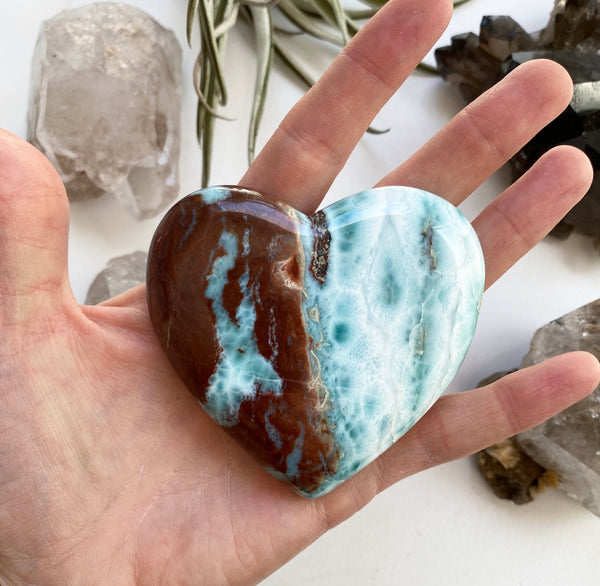 Larimar Heart Cabochon | Rare | High Vibe Crystals