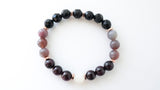 Moonstone + Agate + Tourmaline Crystal Bracelet -Empowered + Protected