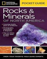 National Geographic pocket guide to rocks and minerals of North America with a purple cover and crystal image.