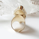 White Druzy Angel Wing Ring