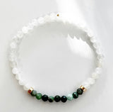 Moonstone + Emerald Crystal Bracelet - Aligned Abundance