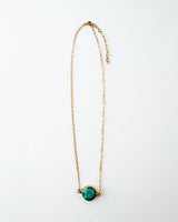 Amazonite necklace with gold chain