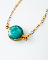 Amazonite necklace with gold chain