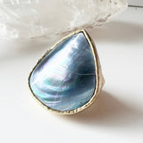 The Mermaid Ring (Blue Mussel Shell) + 24K Gold Dipped