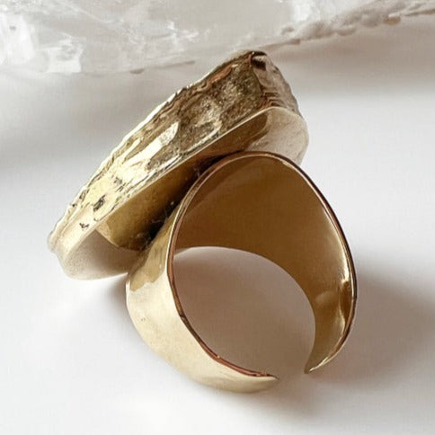 The Mermaid Ring (Blue Mussel Shell) + 24K Gold Dipped