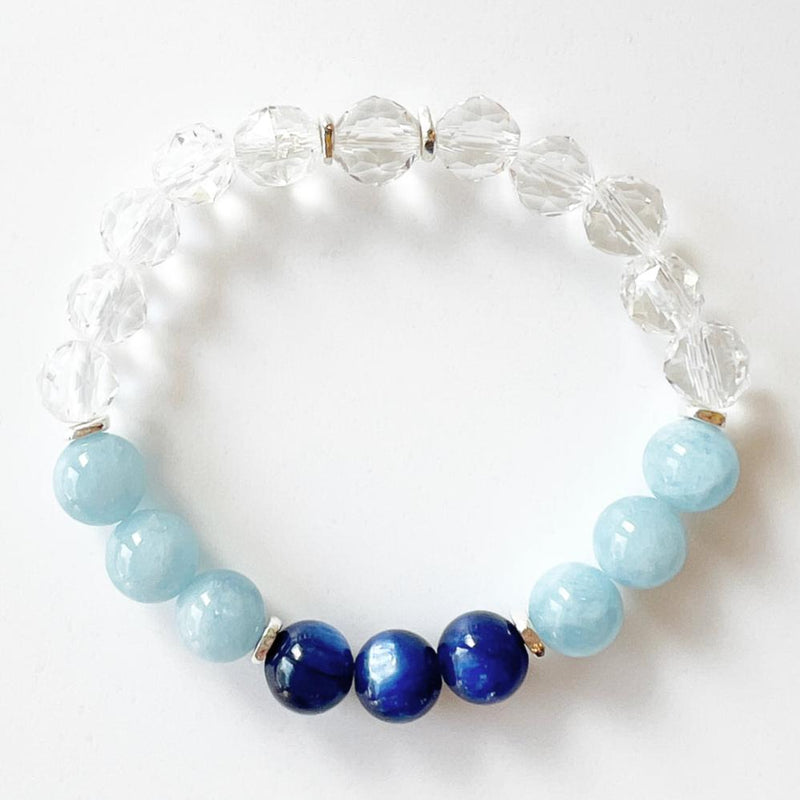 Clear Quartz · Blue Kyanite · Aquamarine Crystal Bracelet - Be Still
