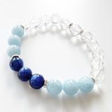 Clear Quartz · Blue Kyanite · Aquamarine Crystal Bracelet - Be Still
