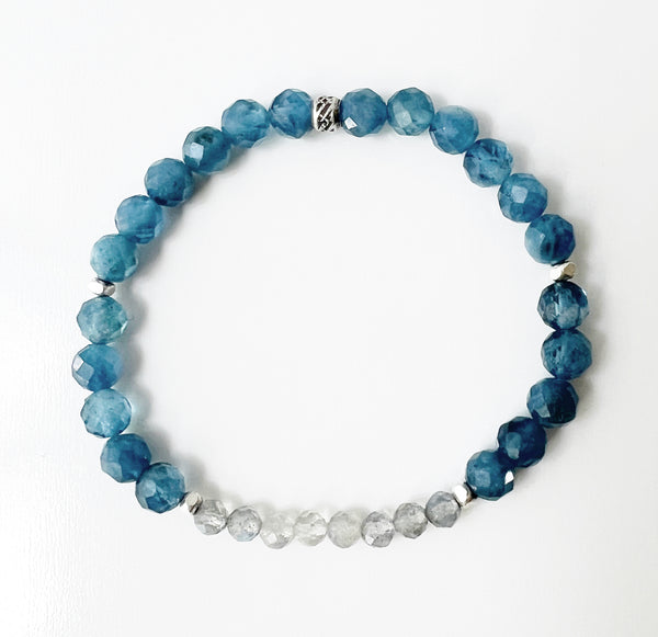  Aquamarine + Labradorite Crystal Bracelet - Calm Waters