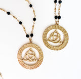 Triquetra Goddess + Runes Necklace