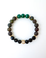 Malachite · Dragon Bloodstone · Black Tourmaline - Crystal Bracelet