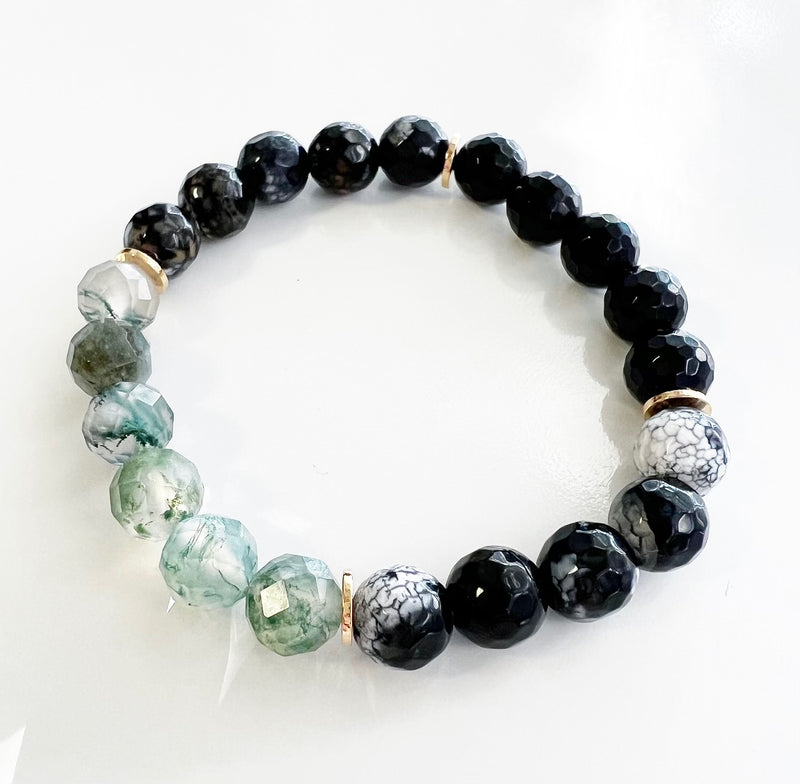 Black Onyx,Hematite and Agate Stone Bracelet for Protection and Energy |  Ncs Jewelry Art