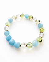 Luxury Crystal Bracelet with Aquamarine Prehnite and Topaz to help you Elevate your Self Esteem 