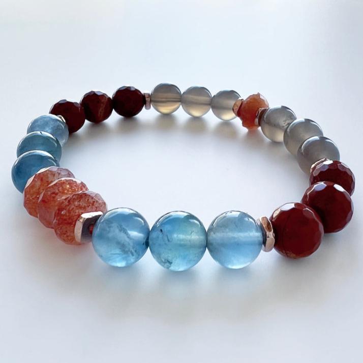 Sunstone · Fluorite · Jasper · Agate Crystal Bracelet - Strong + Centered