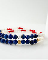 Mother of Pearl · Red Coral · Lapis Lazuli Crystal Bracelet - America 250