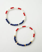 Mother of Pearl · Red Coral · Lapis Lazuli Crystal Bracelet - America 250
