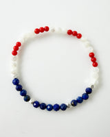 Mother of Pearl · Red Coral · Lapis Lazuli Crystal Bracelet - America 250