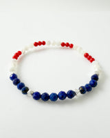 Mother of Pearl · Red Coral · Lapis Lazuli Crystal Bracelet - America 250