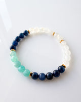 Blue Kyanite · Amazonite · Rainbow Moonstone Crystal Bracelet - True To Me