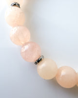 Peach Morganite · Peach Chalcedony · Rose Quartz · White Jade Crystal Bracelet - Peachy Love
