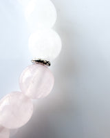 Peach Morganite · Peach Chalcedony · Rose Quartz · White Jade Crystal Bracelet - Peachy Love