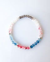Aquamarine · Apache Tear Obsidian · Rhodonite in Quartz Crystal Bracelet - Trauma Support