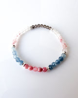 Aquamarine · Apache Tear Obsidian · Rhodonite in Quartz Crystal Bracelet - Trauma Support