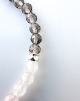 Aquamarine · Apache Tear Obsidian · Rhodonite in Quartz Crystal Bracelet - Trauma Support