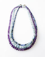 Amethyst + Aquamarine + Sodalite Gemstone Necklace