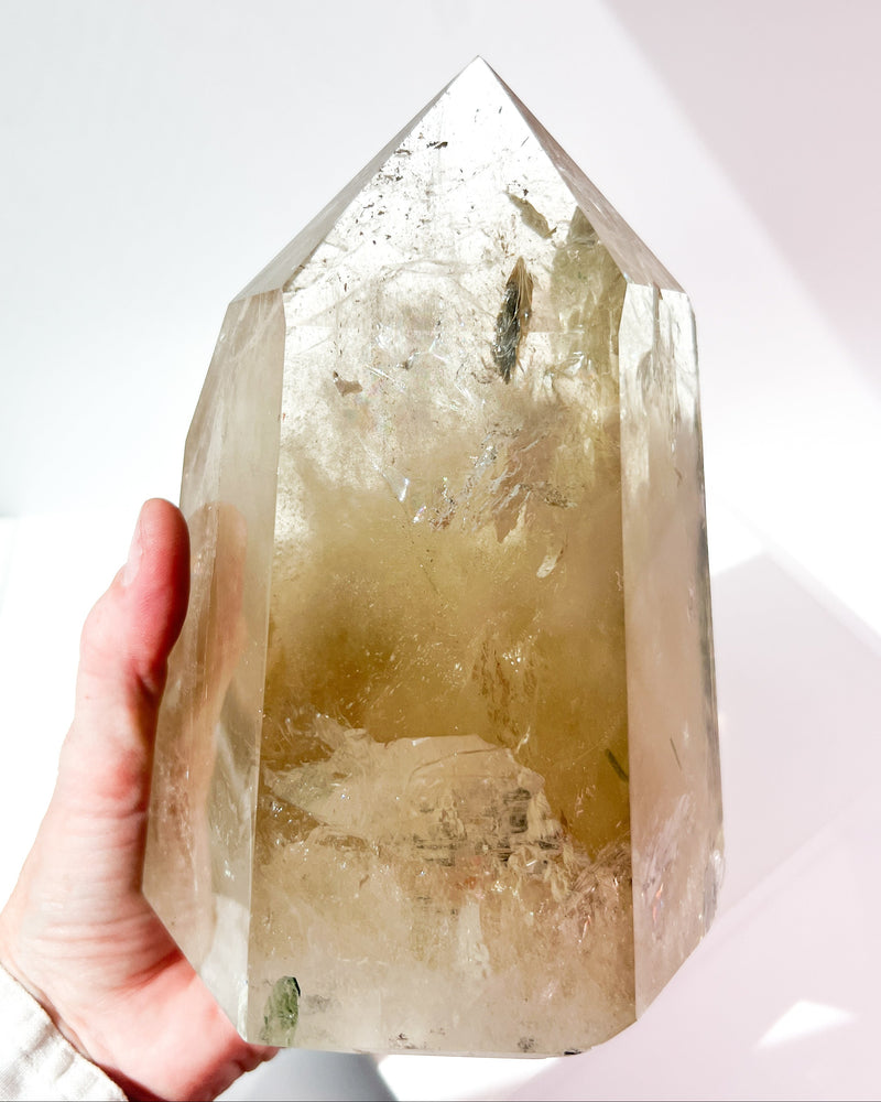 Citrine + Green Tourmaline Specimen