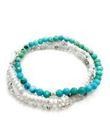 Turquoise · Zircon · Howlite Crystal Bracelets -Divine Clarity Trio

