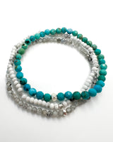 Turquoise · Zircon · Howlite Crystal Bracelets -Divine Clarity Trio

