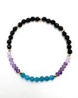Blue Apatite · Amethyst · Black Onyx Crystal Bracelet - Elevated Health