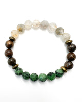 Zoisite · Bronzite · Gold & Silver Quartz Crystal Bracelet - Whole Again