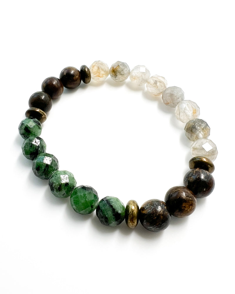 Zoisite · Bronzite · Gold & Silver Quartz Crystal Bracelet - Whole Again