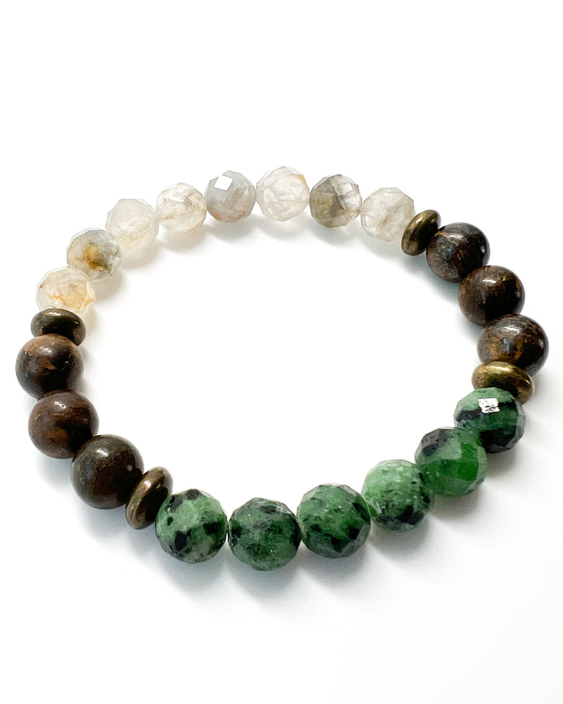 Zoisite · Bronzite · Gold & Silver Quartz Crystal Bracelet - Whole Again