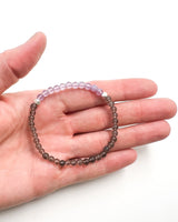 Purple Chalcedony · Tibetan Tektite Crystal Bracelet -Quantum Echoes