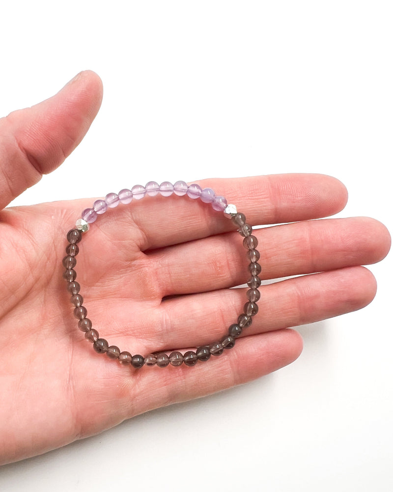 Purple Chalcedony · Tibetan Tektite Crystal Bracelet -Quantum Echoes