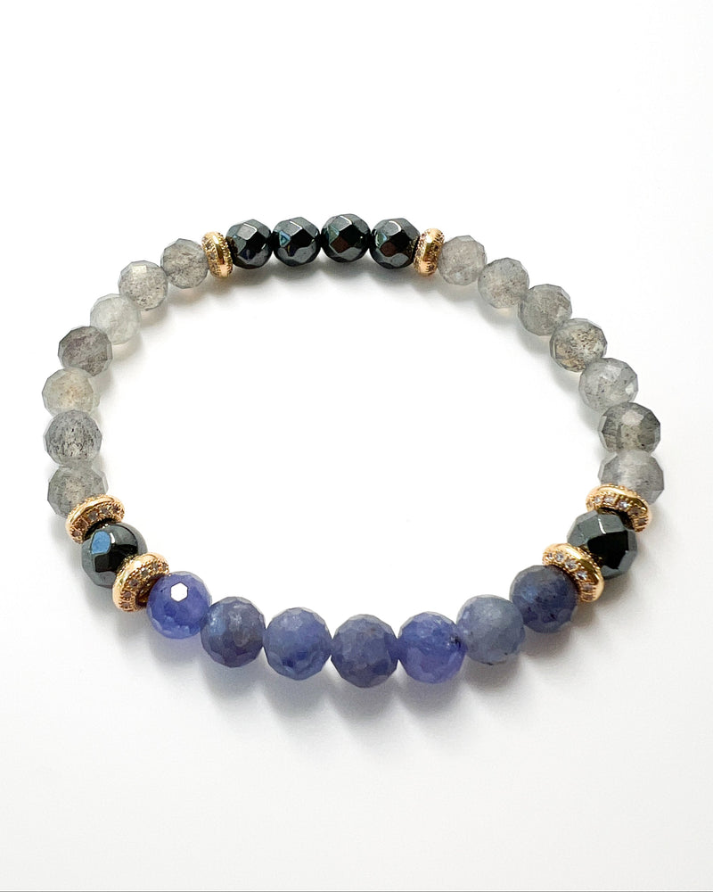 Labradorite · Tanzanite · Hematite Crystal Bracelet - Luminous