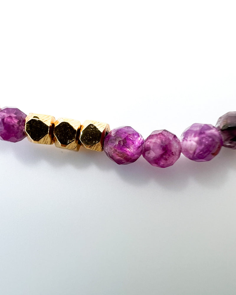 Purple Mica in Quartz Crystal Bracelet - Mood Balance