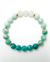 Amazonite · Chrysoprase in Quartz Crystal Bracelet - Fresh Glow
