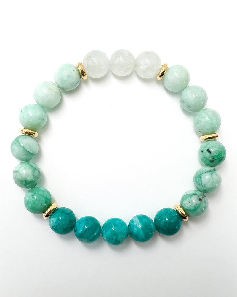 Amazonite · Chrysoprase in Quartz Crystal Bracelet - Fresh Glow