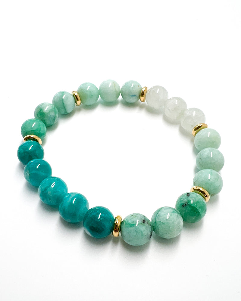 Amazonite · Chrysoprase in Quartz Crystal Bracelet - Fresh Glow