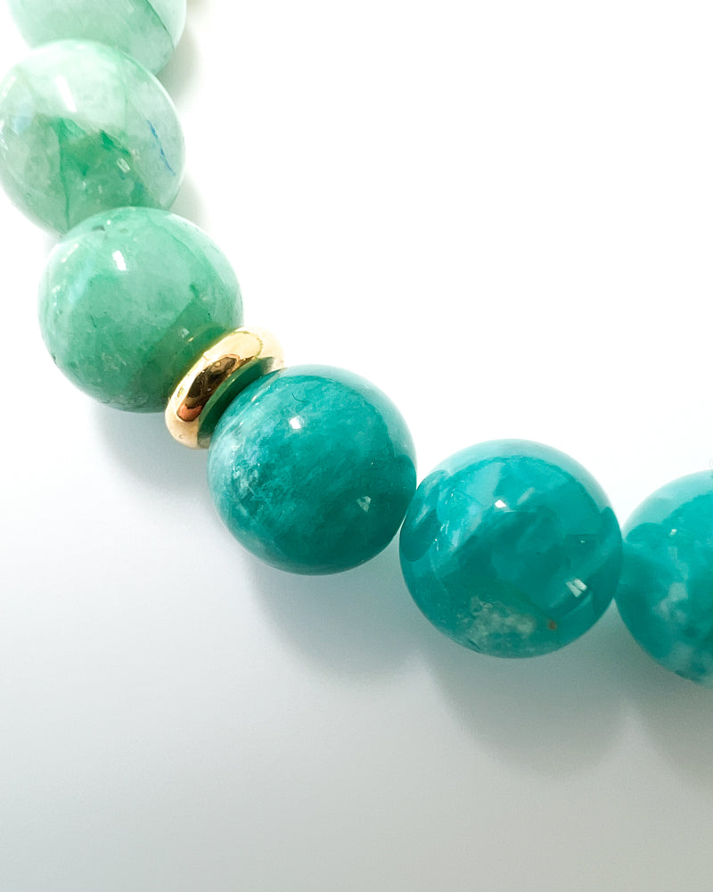 Amazonite · Chrysoprase in Quartz Crystal Bracelet - Fresh Glow