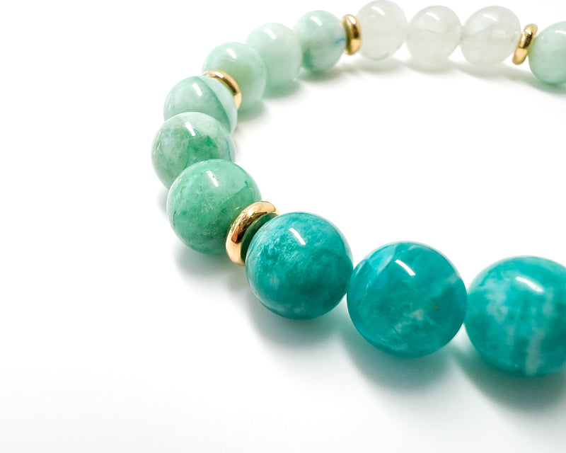 Amazonite · Chrysoprase in Quartz Crystal Bracelet - Fresh Glow