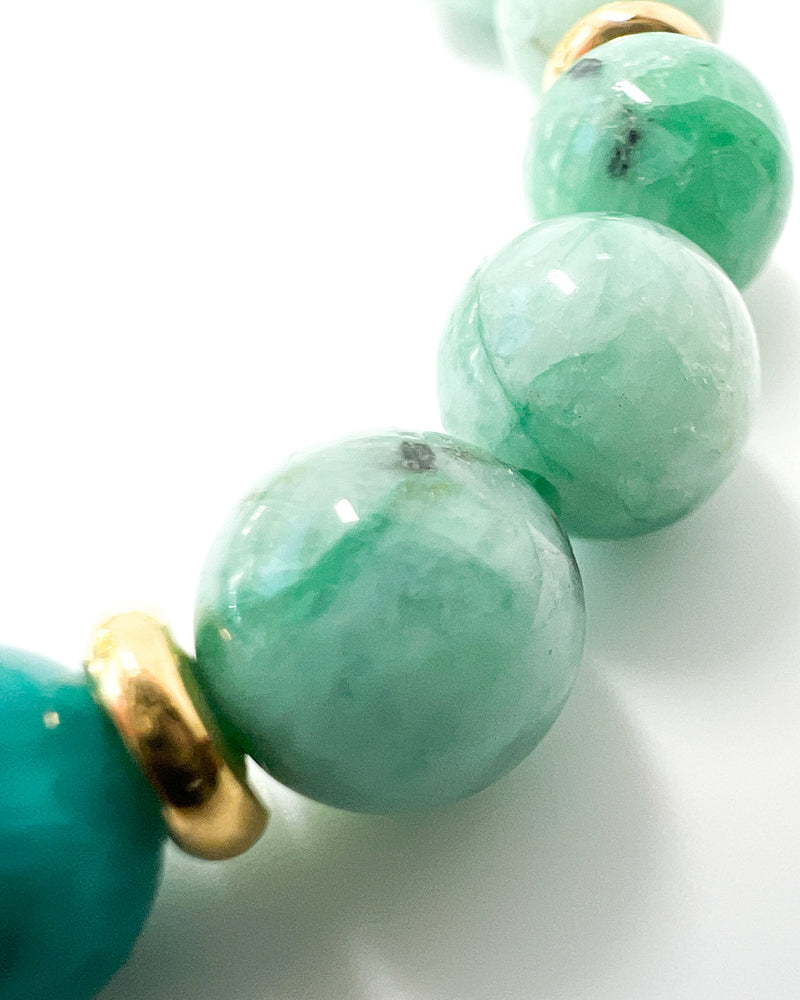 Amazonite · Chrysoprase in Quartz Crystal Bracelet - Fresh Glow