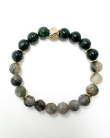 Silver Quartz · Green Phantom Quartz · Burma Jade Crystal Bracelet - Stellar Health