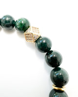 Silver Quartz · Green Phantom Quartz · Burma Jade Crystal Bracelet - Stellar Health