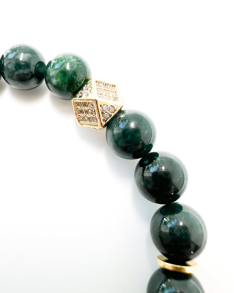 Silver Quartz · Green Phantom Quartz · Burma Jade Crystal Bracelet - Stellar Health